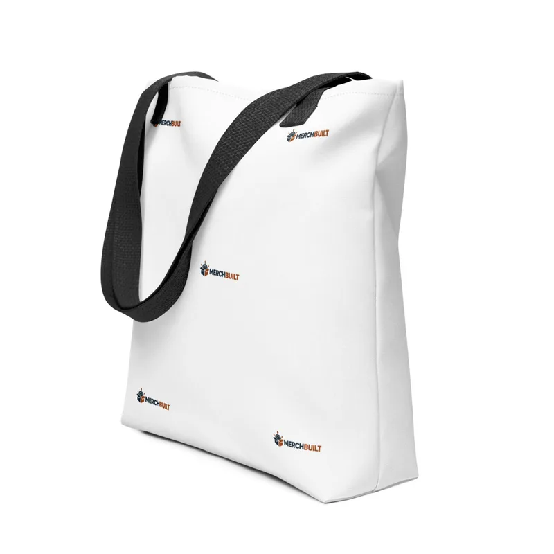 All-Over Print Tote Bag with the MerchBuilt logo