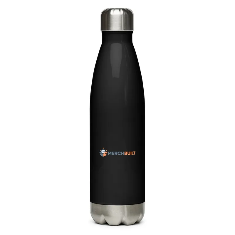 Stainless Steel Water Bottle with the MerchBuilt logo
