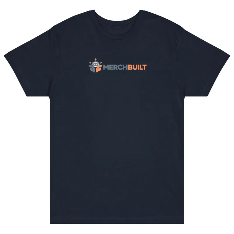 Unisex Fine Jersey Tee with the MerchBuilt logo