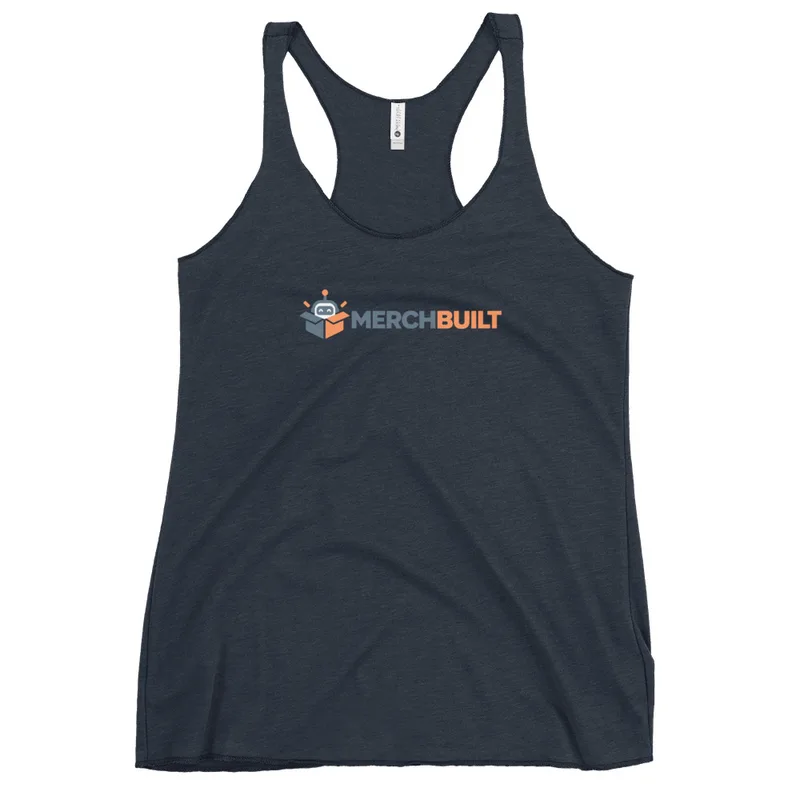 Women's Racerback Tank Top with the MerchBuilt logo